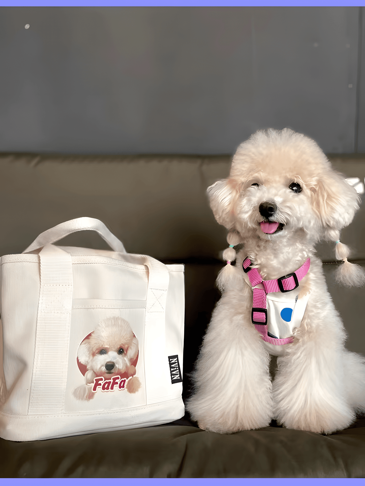 Custom Dog Photo Tote Bag, Pet Portrait Bag, Pet Picture Tote Bag, Dog Name Tote Bag, Pet Bag With Name, Personalized Tote Bag - ecochicdelight