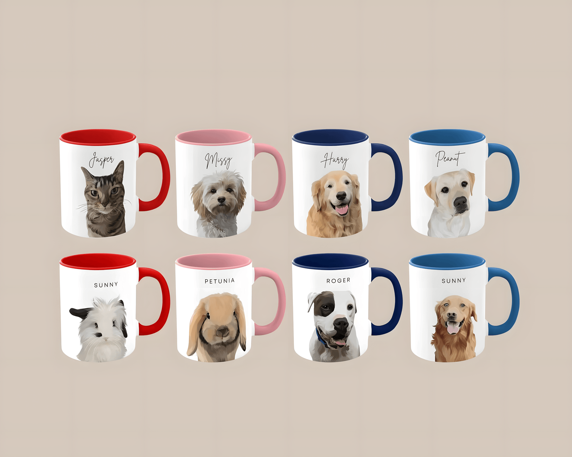 Custom Pet Cartoon Mug, Custom Pet Art mug, Personalized Cartoon Portrait, Custom Pet Art, Gift Idea for Dog Lovers, Veterinarian gift, Pet Memorial, Dog Owner - ecochicdelight